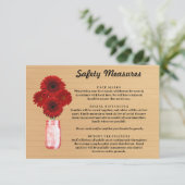 素朴な木製の赤い花のメイソンジャー安全対策 エンクロージャーカード (スタンド正面)