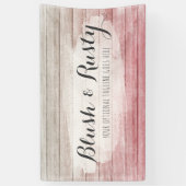 素朴な木製の赤面のピンクのグラデーションなぼろぼろのコテージの上品 横断幕 (縦)