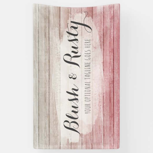 素朴な木製の赤面のピンクのグラデーションなぼろぼろのコテージの上品 横断幕 (縦)