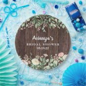 素朴な木製の赤面の花のブライダルシャワーの装飾 ペーパープレート (パーティー)