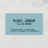 素朴な木製の青い皮のペンキのグランジなフォントスタイル 名刺 (裏面)