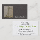 素朴な木製の風車 名刺 (正面/裏面)