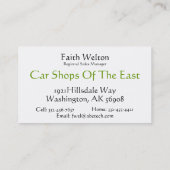 素朴な木製の風車 名刺 (裏面)