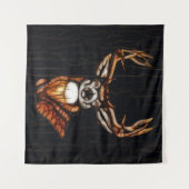 素朴な木製の鹿の角の背景 タペストリー (正面(横))