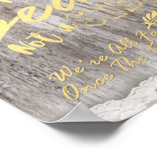 素朴な木製の麻の生地で「席を選んで、陣営を選ばない」ウェディング ポスター (角)