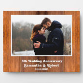 素朴な木製の5周年記念写真 フォトプラーク (正面)