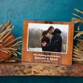 素朴な木製の5周年記念写真 フォトプラーク (側面)