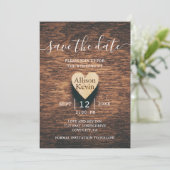 素朴な木製のSave The Date 秋の結婚式招待状 招待状 (スタンド正面)