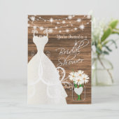 素朴な木製のStringlightsのブライダルシャワー 招待状 (スタンド正面)