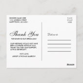 素朴な木製ひまわり花の結婚式のお礼 ポストカード (裏面)