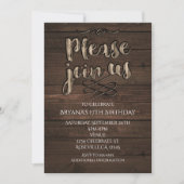 素朴な木製エレガントパーティー招待状（どんなイベントにも） 招待状 (正面)