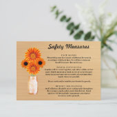 素朴な木製オレンジ花柄のメイソンジャー安全対策 エンクロージャーカード (スタンド正面)