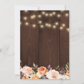 素朴な木製ストリングライト秋結婚フローラ 招待状 (裏面)