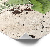 素朴な木製パネルのピンクローズ ポスター (角)