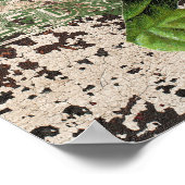 素朴な木製パネルの黄色のひまわり ポスター (角)