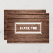 素朴な木製パネル シンプル モダン サンキューカード (正面/裏面)