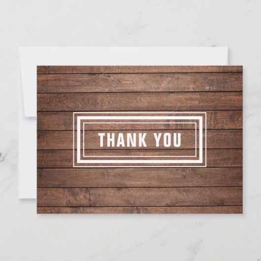素朴な木製パネル シンプル モダン サンキューカード (正面)