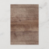 素朴な木製ピンクの花の赤ちゃんシャワー本 赤ちゃんのために エンクロージャーカード (裏面)