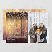 素朴な木製ファミリー デフィニション クリスマス フォト (正面/裏面)