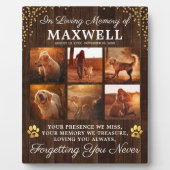 素朴な木製メモリアルドッグ フォトプラーク (正面)