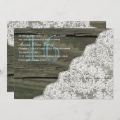 素朴な木製レースのスイート16歳の誕生日招待状 招待状 (正面/裏面)