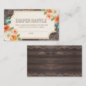 素朴な木製レース秋おむつくじ引き封入カード エンクロージャーカード (正面/裏面)