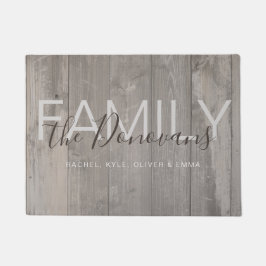 素朴な木製家族の玄関マット ドアマット