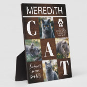 素朴な木製猫メモリアル写真 フォトプラーク (側面)