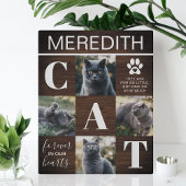 素朴な木製猫メモリアル写真 フォトプラーク