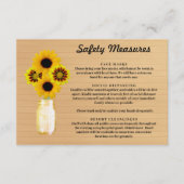 素朴な木製黄色の花柄メイソンジャー安全対策 エンクロージャーカード (正面)