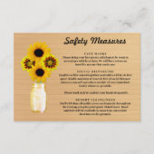 素朴な木製黄色の花模様のメイソンジャー安全対策 エンクロージャーカード (正面)