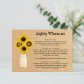 素朴な木製黄色の花模様のメイソンジャー安全対策 エンクロージャーカード (スタンド正面)