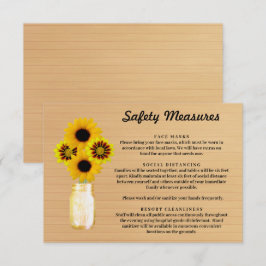 素朴な木製黄色の花模様のメイソンジャー安全対策 エンクロージャーカード