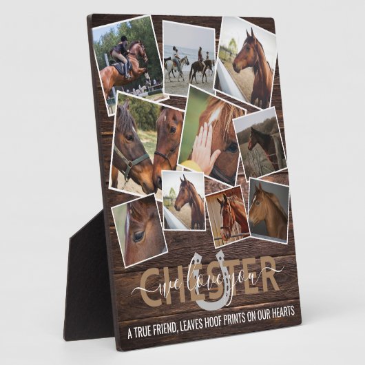 素朴な木製10枚写真馬記念プレート フォトプラーク (側面)