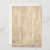 素朴な木製 カジュアル 私たちだけで挙式 ウェディング レセプション 招待状 (裏面)