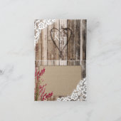 素朴な木製 ラベンダー レースの感謝カード サンキューカード (内部)