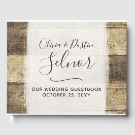 素朴な木製 ヴィンテージ カントリー ファームハウス ウェディング ゲストブック