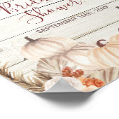 素朴な木製 白いパンプキン ブライダルシャワー歓迎 ポスター (角)