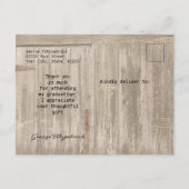 素朴な木製 高校卒業 ありがとう ポストカード (裏面)