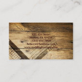 素朴な木西部の田舎の農園の風車 名刺 (裏面)