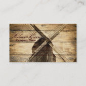 素朴な木西部の田舎の農園の風車 名刺 (正面)