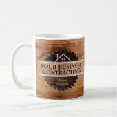 素朴な木調のカスタム請負業者 コーヒーマグカップ (左)