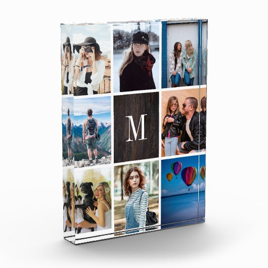 素朴な木8写真のコラージュのモノグラムの写真のブロック フォトブロック (左)