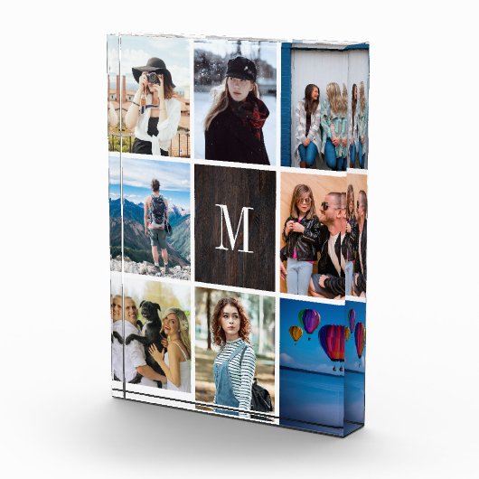 素朴な木8写真のコラージュのモノグラムの写真のブロック フォトブロック (右)