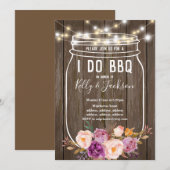 素朴な木、ジャー、私はBBQパーティーの招待をします 招待状 (正面/裏面)