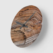 素朴な木 ラウンド壁時計 (傾斜)