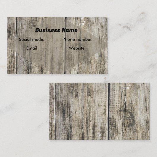 素朴な木 名刺 (正面/裏面)