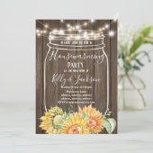 素朴な木、瓶、引っ越し祝いパーティーパーティー 招待状 (スタンド正面)