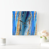 素朴な杜松板 スクエア壁時計 (ホーム)