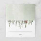 素朴な松の木とどんぐりと冬とクリスマス プレイスカード (外部開封)